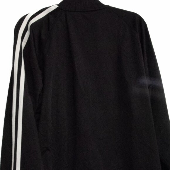 Athletic Works Black Track Jacket With Striped Sleeves & Embroidered Logo - Picture 8 of 8